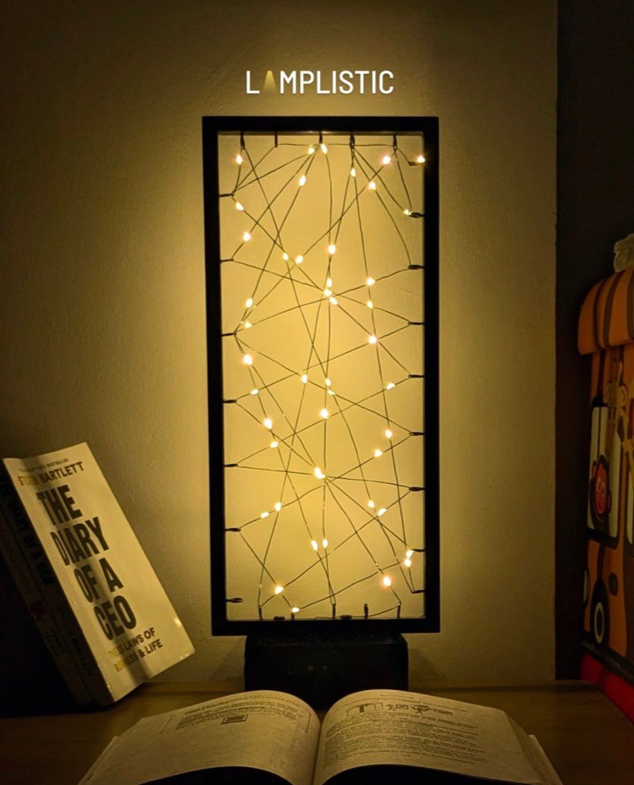 Constellation framed fairy-light star map
